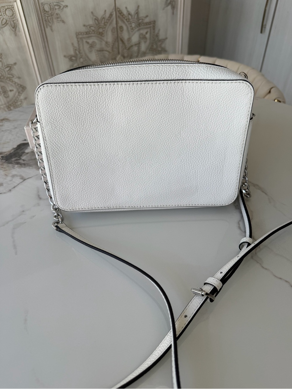 MICHAEL Michael Kors White Crossbody with Teal Floral Appliqués - Picture 2 of 3